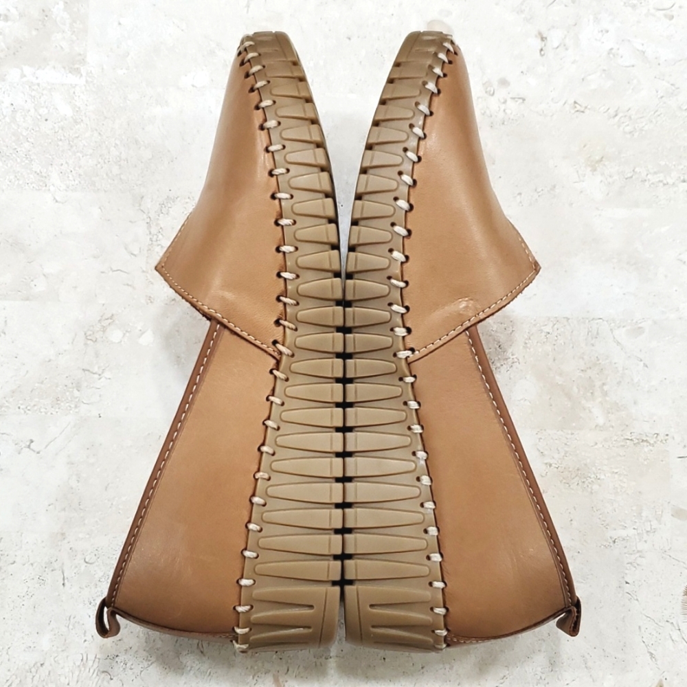 Spring Step Tan Leather Slip-On Flats - Picture 6 of 16
